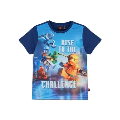 Abbildung von Lego Ninjago T Shirt für Kinder Kurzarm Jungen 100% weicher Baumwolle 104 Dunkelblau