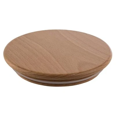Abbildung von APS 82362 Deckel für Weck Gläser, Holzdeckel mit Silikondichtung, passend Gläser Ø 11 cm, Höhe 2 Buchenholz (passend zu 82346 + 82347)