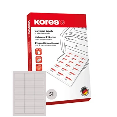 Abbildung von Kores Universal Etiketten, 70 x 16.9 mm, 100 Blatt, weiß, L7016