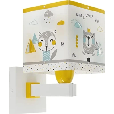 Abbildung von Dalber kinder Wandlampe, Kinderlampe Wandleuchte kinderzimmer Tiere Bär Waschbär Hase Hello Little, 73249, E27