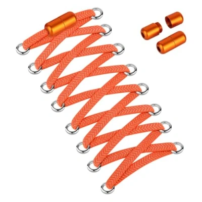 Abbildung von Widamin 2 Paar Elastische Schnürsenkel für Erwachsene und Kinder, Ohne Binden mit Metallkapseln, Orange JS
