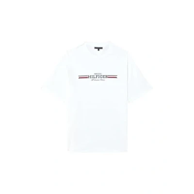 Abbildung von Tommy Hilfiger Chest Stripe TEE Tshirt print, Herren, Größe: XXL, White