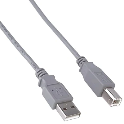 Abbildung von PremiumCord USB 2.0 High Speed Kabel M/M 1m, A Stecker auf B Stecker, Verbindungskabel für Scanner usw, Doppelt geschirmt, AWG28, Farbe grau, Länge 1m