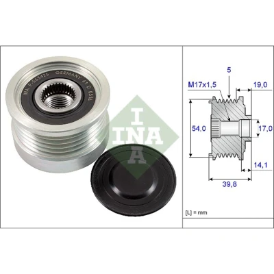 Abbildung von INA 535 0221 10 Freilauf Lichtmaschine 39,8 Spezialwerkzeug zur Montage notwendig ABARTH: 500 / 595 695 Hatchback