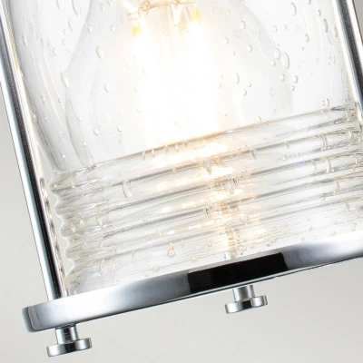 Abbildung von Elstead Lighting QN ASHLANDBAY2 PC BATH QUINTIESSE Wandleuchte Ashland Bay E27 2x40W IP44 Chrom poliert, geripptes Glas klar L:16.6cm H:20.6cm B: