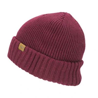 Abbildung von SEALSKINZ Unisex Wasserdichte Rollmützenmütze für Kaltes Wetter Rot, S/M
