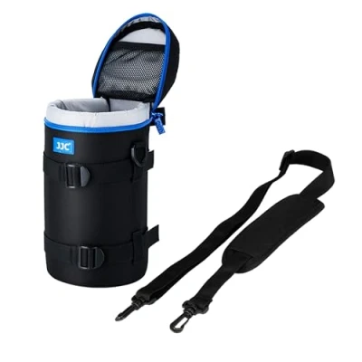 Abbildung von JJC Deluxe Objektiv Tasche mit 1 x Umhängeband, Wasserabweisend, Schwarz für Canon RF 600mm f/11 is STMm EF 70 200mm f/2.8passt Durchmesser und Höhe unter 110 225mm (4.3 8.9)