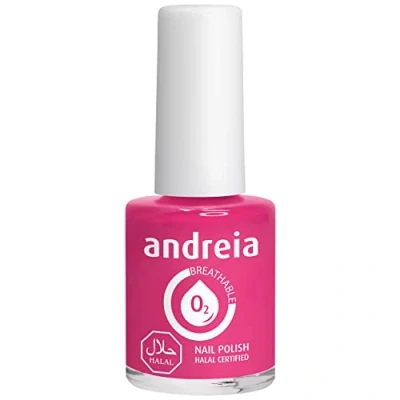 Abbildung von Andreia Nagellack Halal Atmungsaktiv Luft Wasser Durchlässig Ungiftig Farbintensiv Naturkosmetik Farbe B8 Rosa Rottöne 10.5 ml