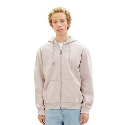 Abbildung von TOM Tailor Denim FULL ZIP Sweatjacke, Herren, Größe: Medium, Light dove grey