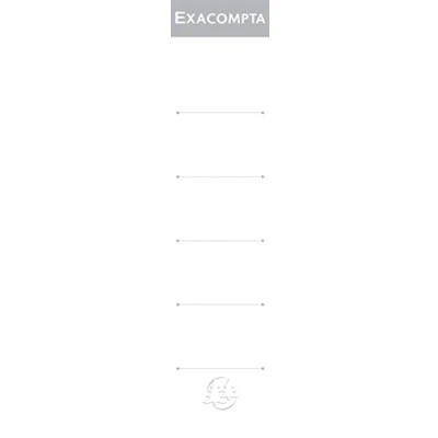 Abbildung von Exacompta 535E 10er Pack Ordner Rückenschild. Etiketten 32 x 185 mm zum Einstecken in weiß mit Beschriftungslinien