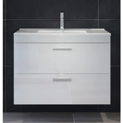 Abbildung von welltime Waschbeckenunterschrank "Dormoletto" Hänge-Waschbeckenunterschrank m. Becken - (B/T/H) 81/47/59 cm