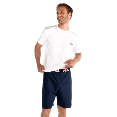 Abbildung von Fila MEN Nachtwäsche Set, Herren, Größe: XL, White/blue