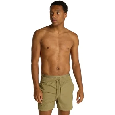 Abbildung von Calvin Klein Swimwear Badeshorts, Herren, Größe: Small, Olive