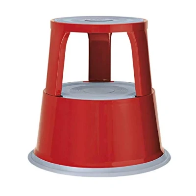 Abbildung von Wedo 212102 Rollhocker Metall, TÜV und GS geprüft, Höhe 43 cm, Tragkraft 150 kg, rot