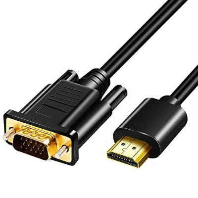 Abbildung von HDMI auf VGA Stecker Stecker, 1,8 Meter Full HD 1080P Kabel, zu SVGA Konverter mit vergoldeten Anschlüssen für Desktop, Projektor, HDTV, Raspberry Pi, Xbox usw (1m)