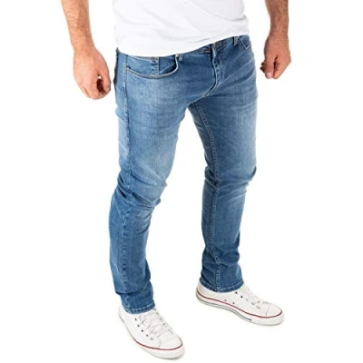 Abbildung von WOTEGA Justin Herrenhose Slim Fit Herrenjeans für Männer Stretchjeans Hosen Herren Jeanshosen, Mittelblau (Bijou Blue 183921), W36/L30