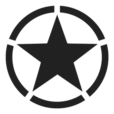 Abbildung von Finest Folia 2er Set Autoaufkleber Army Stern Sticker Folie für Auto Motorrad Anhänger Aufkleber US Star selbstklebend wetterfest Kfz Zubehör K167 (Schwarz Matt, 10x10cm)
