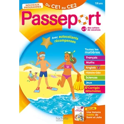 Abbildung von Passeport Du CE1 au CE2 7/8 ans Cahier de vacances 2024: Avec une histoire inédite Sami et Julie des autocollants récompenses