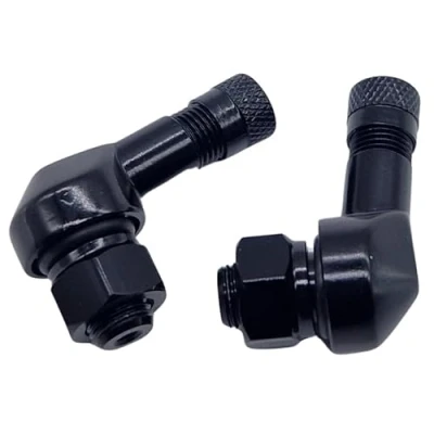 Abbildung von Felgenfactory 2X Motorrad Alu Winkelventil Schwarz 8,3mm Ventile Eckventil Ventil