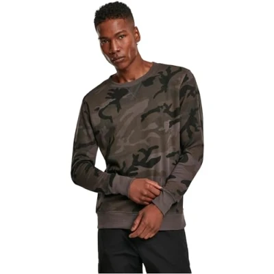 Abbildung von Build Your Brand Mens BY110 Camo Crewneck Pullover Sweater, Olive camo, 4XL