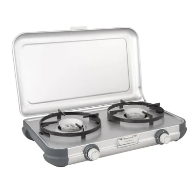 Abbildung von Campingaz Campingkocher Camping Kitchen 2, Gaskocher 2 flammig, 4.000 Watt, kompakter Outdoor Grill, Grau, One