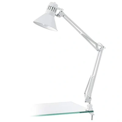 Abbildung von Eglo 90872 Büroleuchte / Klemmleuchte FIRMO weiß glänzend, E27 max. 1X40W