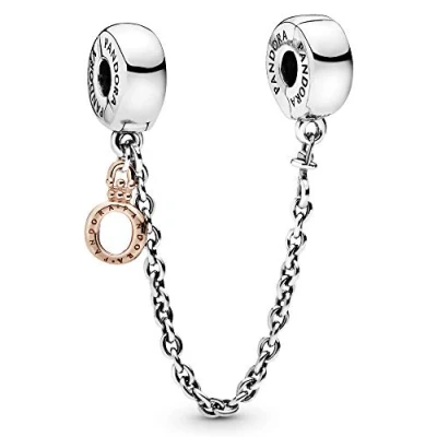 Abbildung von PANDORA ROSE Charm &quot;Sicherheitskette und baumelnde Krone&quot; 788313 05