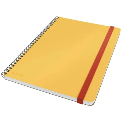 Abbildung von Leitz linierter Collegeblock in großem B5 Format, 80 Blatt, Spiralgebunden, Warmes Gelb, Cosy Serie, 45270019