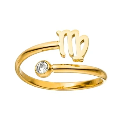 Abbildung von Purelei® Sternzeichen Ring Jungfrau (Gold) Wasserfester Damenring aus langlebigem Edelstahl Verstellbare Ringe von Größe 60 bis 66 Modeschmuck für deinen individuellen Look