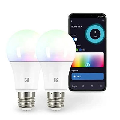 Abbildung von Garza Smart 2 Pack WiFi LED Bulb Standard A60, 11W (entspricht 75W Glühbirne), E27, RGB + CCT, dimmbar, programmierbar, Sprach und App Steuerung, Alexa/Google, 2.4GHz