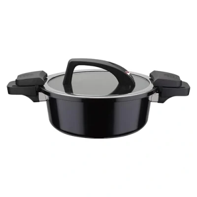 Abbildung von GSW Energiespartopf mit Glasdeckel Gourmet Nero 24cm, 4 L, Schwarz
