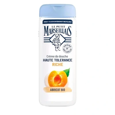 Abbildung von Le Petit Marseillais Duschcreme mit hoher Toleranz Rich Aprikose Bio (400 ml Flasche) 98% Inhaltsstoffe natürlichen Ursprungs Duschgel für trockene und empfindliche Haut