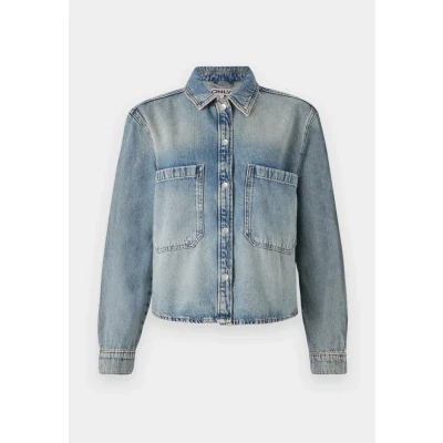 Abbildung von ONLY Onlcassie Shirt Hemdbluse, Damen, Größe: XS, Light blue denim