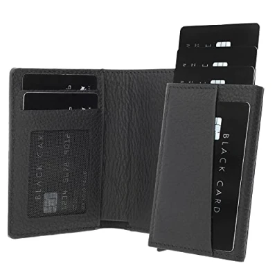 Abbildung von Solo Pelle Leder Geldbörse mit abnehmbarem Kartenetui für 15 Karten + Geldscheine und Münzfach geeignet Kreditkartenetui RFID Magic Q Wallet (Cognac Braun)