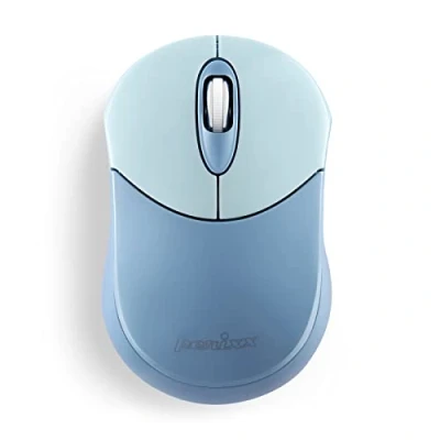 Abbildung von Perixx PERIMICE 802BL Kabellose Bluetooth Maus tragbares Design kompatibel mit Windows, iOS und Android PC, Laptop, Tablet Smartphone Blau