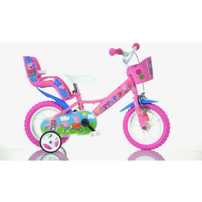 Abbildung von Dino Kinderfahrrad »Peppa Wutz Pig 12 Zoll«, 1 Gang, mit Stützrädern, Korb und Puppensitz