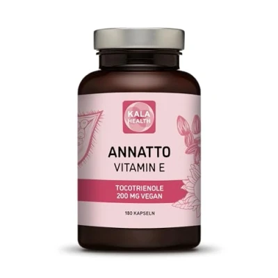 Abbildung von Annatto Tocotrienole 200mg Vegan Kala Health Vitamin E Ergänzungsmittel, frei von Tocopherol, Eannatto Kapseln ohne PAKs und Schadstoffe gentechnikfrei antioxidativ (180)