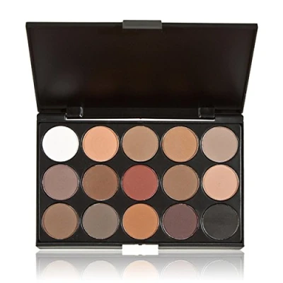 Abbildung von FantasyDay Profi 15 Farben Hochpigmentierte Warme Natürliche Matt Schminke Lidschatten Palette Makeup Kit Augenschatten Eyeshadow Make up Kosmetik Schimmer Set