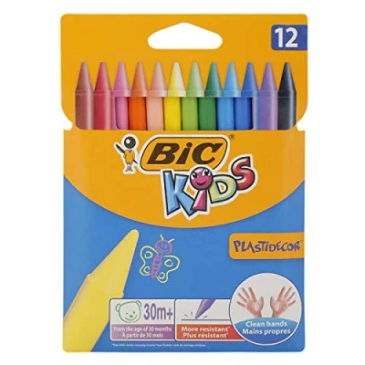 Abbildung von BIC Kids Wachsmalkreide Plastidecor, rund, Etui 12 Stück, farbig sortiert