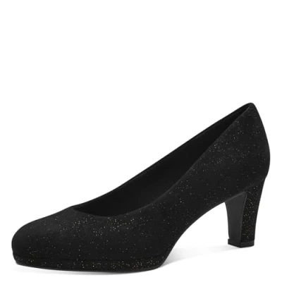 Abbildung von MARCO TOZZI Damen Pumps Vegan Elegant, Schwarz (Black/Gold), 39 EU