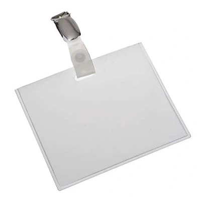 Abbildung von EUROPEL 121286 Namensschilder mit Hosenträger clip, 90x60 mm, 24 Stück farblos