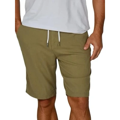 Abbildung von riverso Leinen Shorts Herren Sommer Regular Fit RIVOliver Kurze Hosen Bermuda Knielang Einfarbig, Größe:4XL, Farbe:Ivy Olive