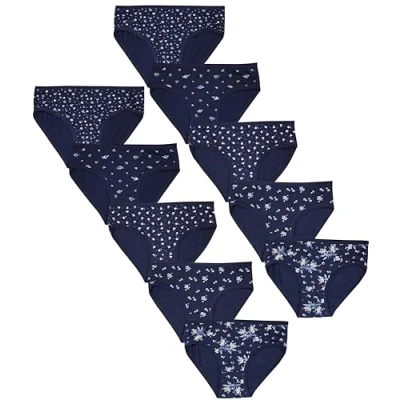 Abbildung von TupTam Mädchen Slips mit Aufdruck 10er Pack, Farbe: Slips/Blumen Dunkelblau, Größe: 164 170