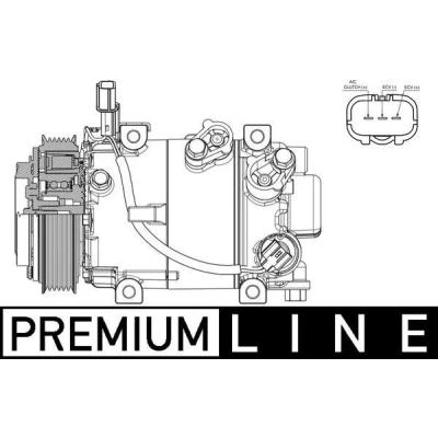 Abbildung von MAHLE ORIGINAL ACP 633 000P Kompressor 6VS14ec 12V PAG 46 YF R1234yf, R134a HYUNDAI: i30 III Estate