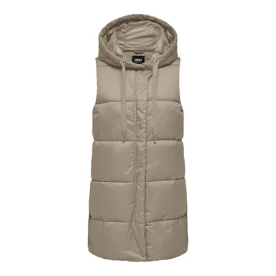 Abbildung von ONLY Steppweste »ONLASTA Lange mit Kapuze für kalte Tage«, regular fit, modisch, Web, Polyester,