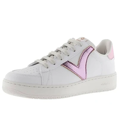 Abbildung von victoria Low Top Madrid Leder Effekt &amp; Kontrast Metallic Teile 1258202 für Damen ROSA 37