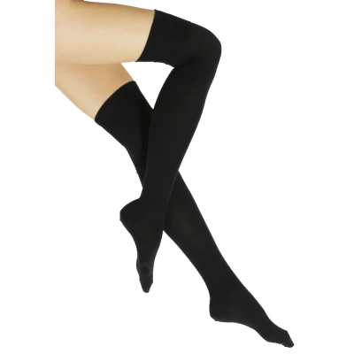 Abbildung von Falke Softmerino Overknees warm Kniestrümpfe, Damen, Größe: 37/38, Black