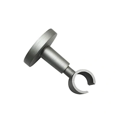Abbildung von GARDINIA Deckenträger für Gardinenstange, Mit Metallmontageplatte, 1 läufig, Offen, Inkl. aller Montage Teile, Serie Kira, Ø 19 mm, Silber