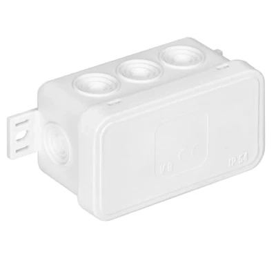 Abbildung von Miratic Abzweigdose Wasserdicht IP54 Verteilerdose Außen mit 8 Gummidrüsen Aufputz Robuste und Sichere Elektroinstallation für Außenbereiche (Weiß)