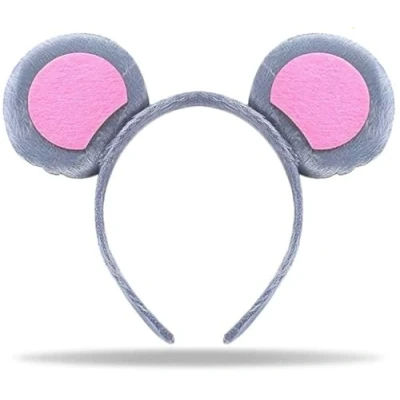 Abbildung von Hatstar Mausi Ohren Haarreif grau rosa Maus Haarschmuck für Kinder &amp; Erwachsene Kopfschmuck Damen Mädchen Kostüm Accessoire Karneval Fasching